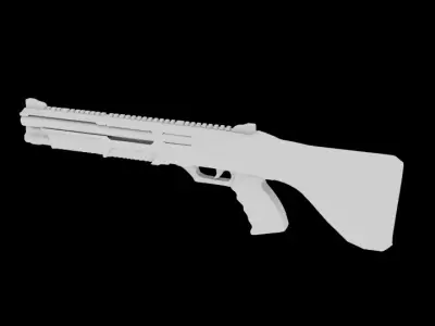 High-Quality 3D Shotgun - Game-Ready Asset Low-poly 3D model