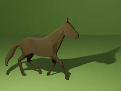 Low Poly Horse Free low-poly 3D model