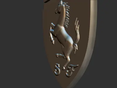 Ferrari Prancing Horse Logo Bas Relief for CNC 3D Print STL 3D print model
