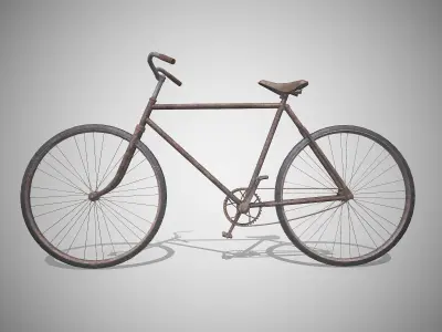 Vintage Bicycle Rusty - Updated for 2021 Low-poly 3D model