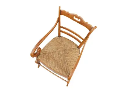 Antique Wood Armchair 3D model