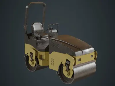 Road Roller 1C Low-poly 3D model