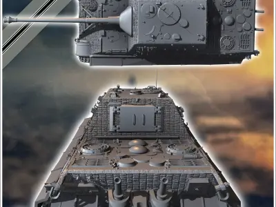 Jagdpanzer VI Jagdtiger 88mm Pak 433 - Germany Eastern Western F 3D print model