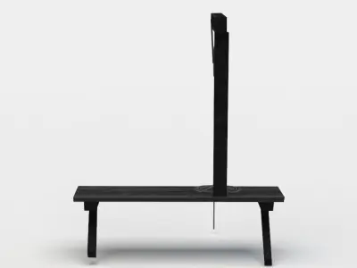 Hoist stool with wooden base Low-poly 3D model