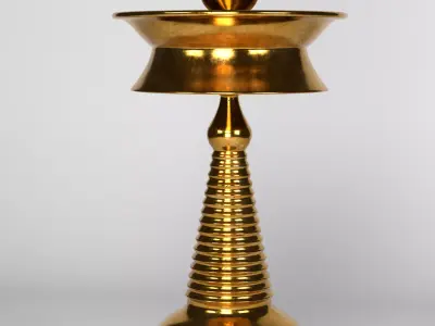 Traditional indian lamp Low-poly 3D model