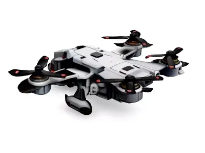 Futuristic Quadcopter Drone Transport Low-poly 3D model