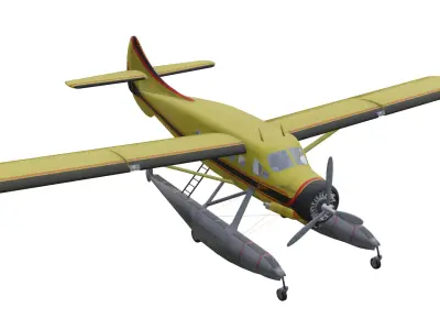 de Havilland Canada DHC-3 Otter Amphibian Low-poly 3D model