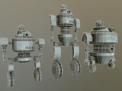 Observer 3 Robot Modelling Low-poly 3D model