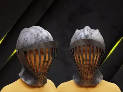 Helmet medieval troop lowpoly game asset Free low-poly 3D model