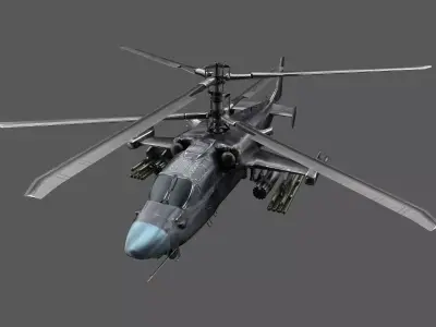 K-52 Helicopter Low-poly 3D model