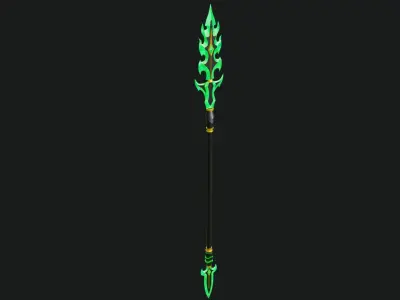 Fantasy Spear Glow 10 Game-Ready PBR Textures Included Low-poly 3D model