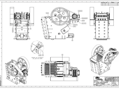 OMNI OC11090 JAW CRUSHER 3D and 2D model 3D model