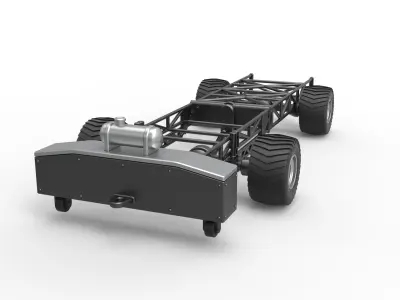 Chassis of 4wd pulling truck Scale 1 to 25 3D print model