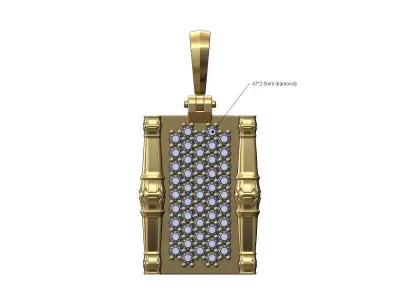 Diamond scroll Lotus bead elongated columns pendant charm 3D print model