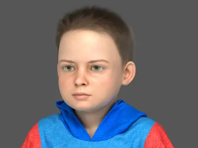 Luca Realistic Child Boy Character 3D model