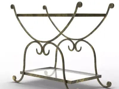 Desdemona Metalworks Bar Cart Low-poly 3D model