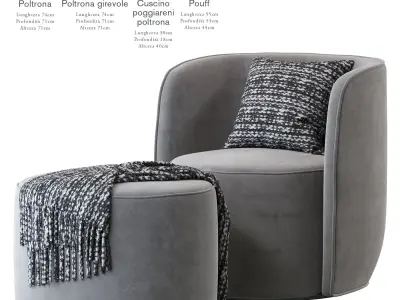 Armchair Ditre Italia Chloe 3D model