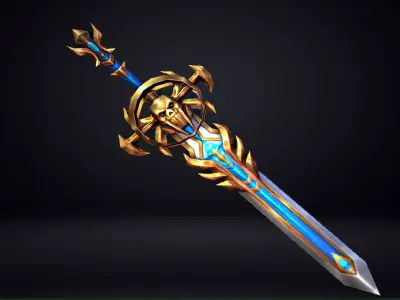 Futuristic Sword Low-poly 3D model 3