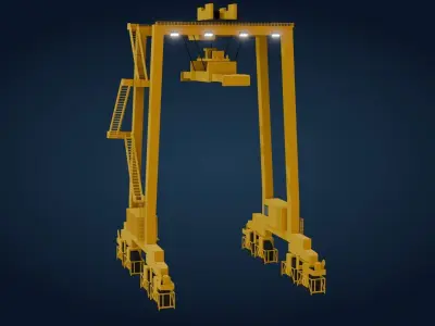 Harbor Crane  - Game Ready - PBR Low-poly 3D model