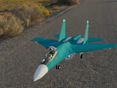 Su-27 Flanker Low-poly 3D model