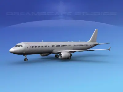 Airbus A321 Unmarked 1 3D model