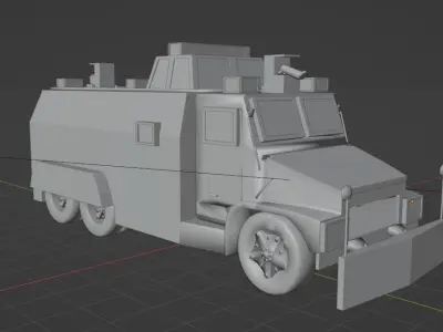 Anti-riot truck police  Low-poly 3D model