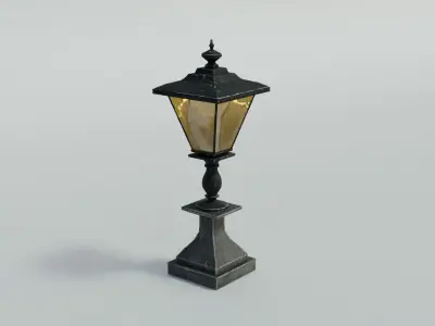 Cemetery Lamp Low-poly 3D model