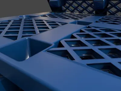 Pallet stack of plastic pallets 3D model