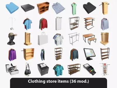 Clothing store items 3D model