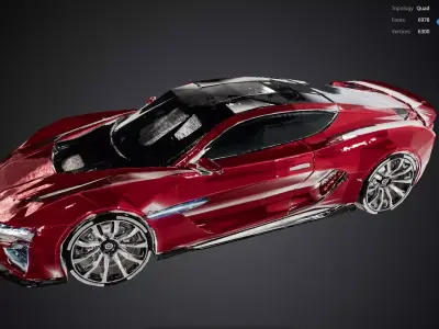 Red Sports Car 3D model