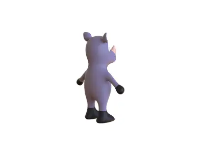 High-Quality 3D Cute Rhino for Games  Low-poly 3D model