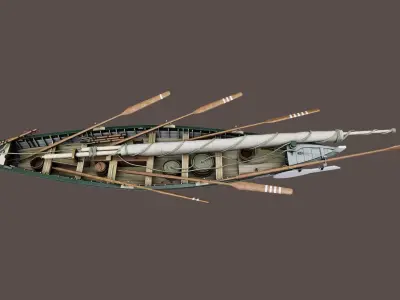 Whaling Boat Low-poly 3D model