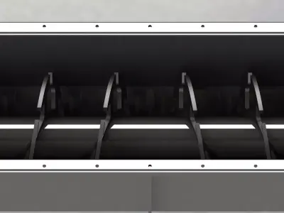 DOUBLE-SIDED MIXING SCREW CONVEYOR 3D model