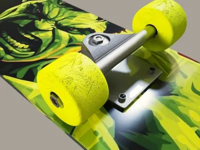 detailed skating board 3D model