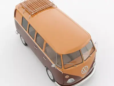 Classic 1978 Volkswagen T2 Champagne Edition Low-poly 3D model