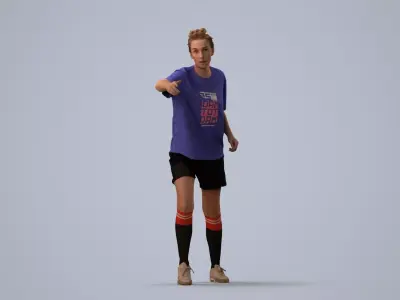 00485Elsje005 - Adult Caucasian woman exercising in athletic 3D model