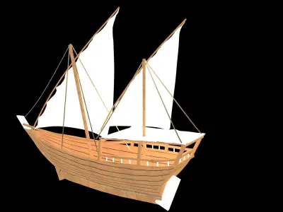 wood ship 3D model purchase