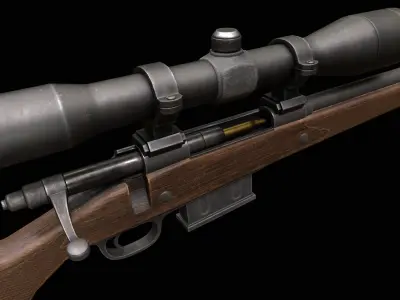 Rifle Action Bolt Low-poly 3D model