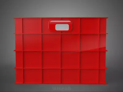 RED PLASTIC STORAGE BIN TOOLBOX WORKSHOP TOOLS GARAGE SPARE PART 3D model