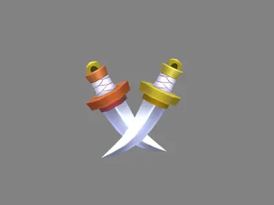 Cartoon dagger - pocket knife - sword Low-poly 3D model