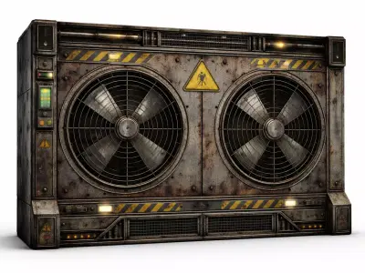 Sci-Fi Industrial Ventilation Unit - PBR Low Poly Game Ready Low-poly 3D model