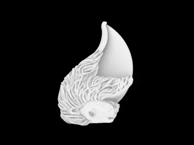 lion claw face necklace 3D print model