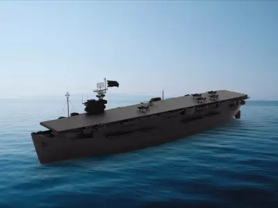 USS Bogue escort carrier 3D model