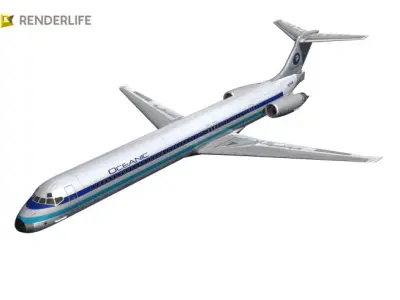 MD 80 Aircraft 3D model