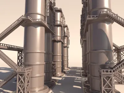 Oil plant facilities 3D print model
