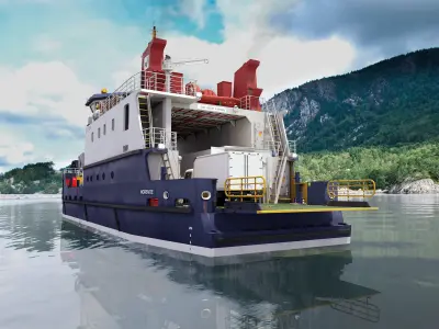 Ro-Ro Vehicle Passenger Ferry 3D model