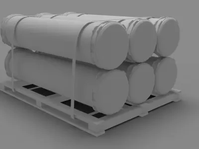 gas cylinders game asset 3D model