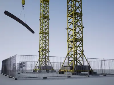 Modular Tower Crane  Low-poly 3D model