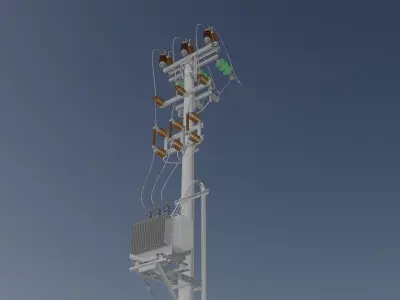 952 concrete pillar transformer station Free 3D model