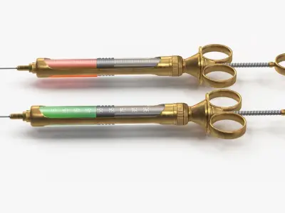syringe two syringes Low-poly 3D model